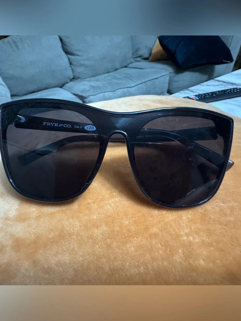 Classic Oversized Frye & Co Black Sunglasses DG1200